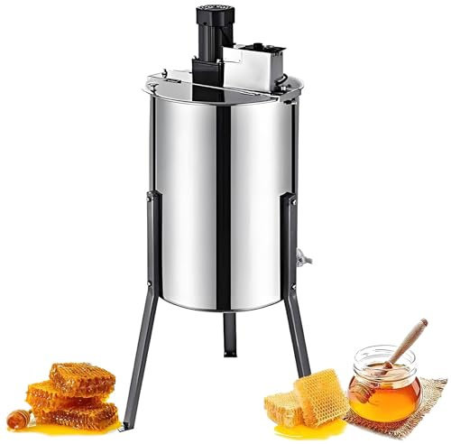 EpyGnom Estrattore di Mieles Elettrico in Acciaio Inox Centrifuga fer Favi Radiale con Coperchio Trasparente Centrifuga per Apicoltura e Smielatura per Domestico e Commerciale 3Frame