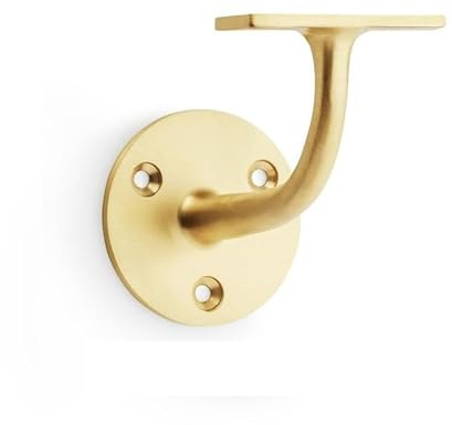 Alexander & Wilks Architectural Handrail Bracket 80mm - Satin Brass