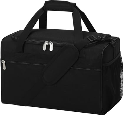 ZZY 20L Sporttasche Klein, Schwarz, 40x20x25cm | Trainingstasche, Fitnesstasche für Weekender Reisetasche