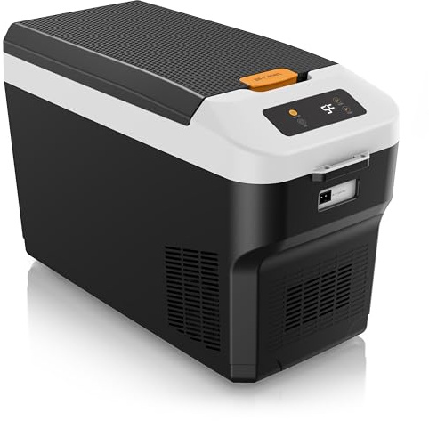 Brandson - Kühlbox elektrisch 27 L - 24 V - mit Kompressor – 12v 230v - zwei Fächer – starke Kühlleistung – zwei Betriebsmodi – Batteriewächter – mit ECO-Modus – für LKW Auto Camping Boot