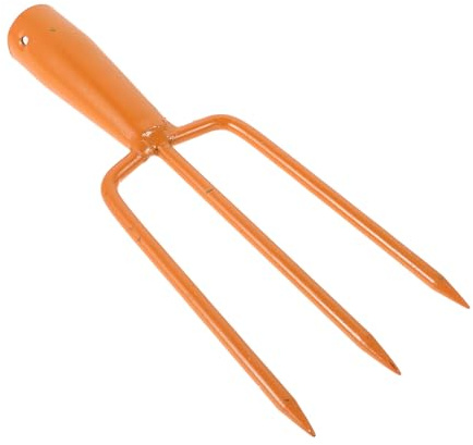 BIUDECO Testa di Forca da Scavo a 3 Denti in Acciaio Resistente 15 Cm – Utensile Manuale per Giardinaggio, Diserbo Rapido e Aerazione Terreno, Ricambio per Forcone da Giardino e Rastrello