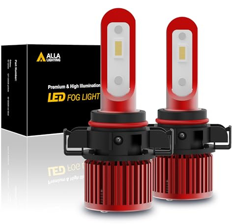 Alla Lighting 5200lm 2504 PSX24W LED Fog Lights Bulbs, 3000K Amber Yellow 12276 Extremely Super Bright 12V LEDs Replacement, AL-R Version