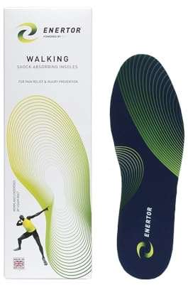 Enertor Ultimate Walking Insoles with PX1 Shock-Absorbing Technology for Plantar Fasciitis, Foot Pain Relief, Shin Splints, Runners Knee & Foot Pain