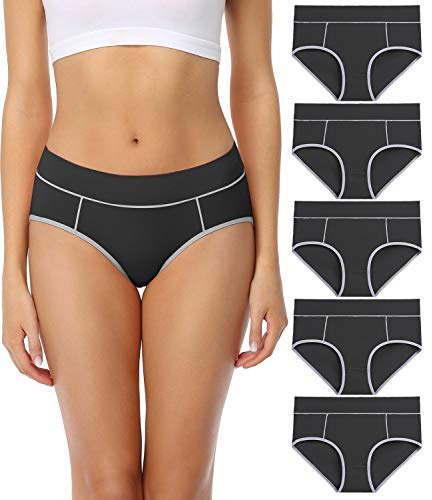 wirarpa Damtrosor, Midi-trosor, Bomull, Bekväma underkläder, Flerpack, Svart 5-pack