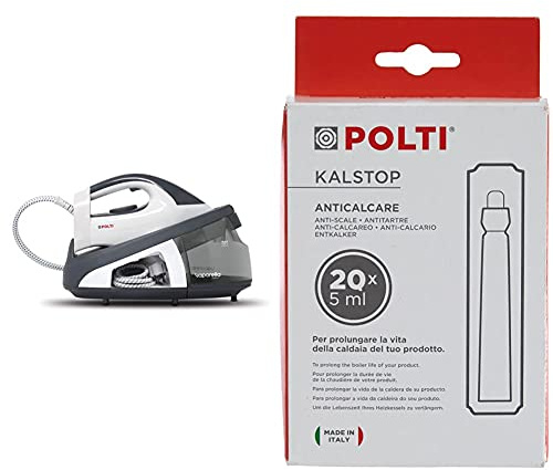 Polti Vaporella Simply VS10.10 Centro De Planchado Bomba, 6.5 Bar, Autonomía Ilimitada + Kalstop Anticalcáreo para aparatos con caldera, no tóxico