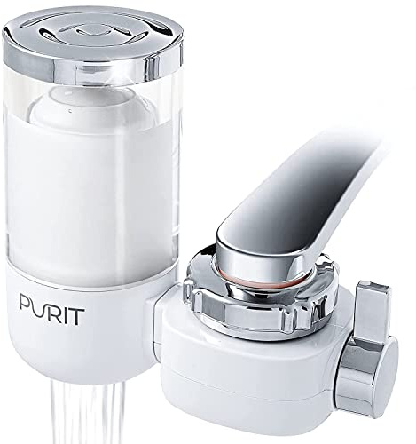 PURIT Filtro de agua del grifo - Reduce con eficacia el cloro, la cal y el 99,99% de las bacterias - Agua buena y segura