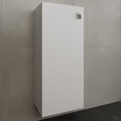 Planetmöbel Bad Midischrank in Weiß 32cm | Hängeschrank für Badezimmer, Kleiner Badschrank für extra Stauraum mit 3 Fächern