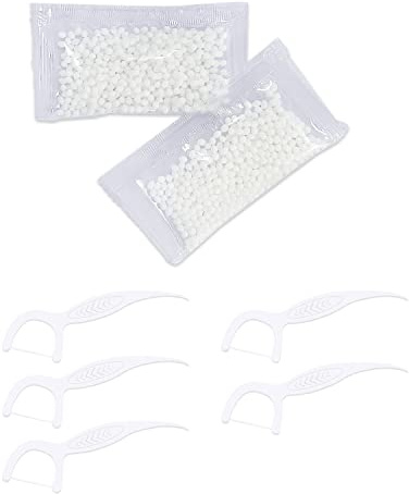 Perles de restauration temporaire de dents 20 g avec 5 bâtonnets de fil dentaire, remplacement de remplissage de dents, Matériau de remplissage, pour les défauts de prothèses dentaires