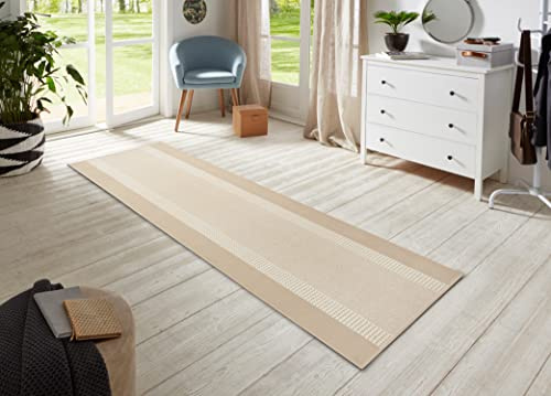 HANSE Home Tapis de Couloir 80 x 500 cm - Tapis Doux à Poils Courts - Design Moderne - pour Couloir, Chambre à Coucher, Chambre d'enfant, Salle de Bains, Salon, Cuisine - Ivoire