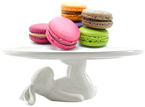 Assiette en céramique motif lapin, plats pour desserts, plateau de service, joli présentoir à gâteaux, cadeau artisanal pour les amateurs d'ustensiles de cuisine, mariage, fête des mères, Pâques