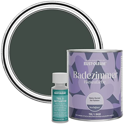 Rust-Oleum wasserfeste dunkelgrün Fliesenfarbe für Badezimmer in Hochglanz Finish - Abendessen 750ML