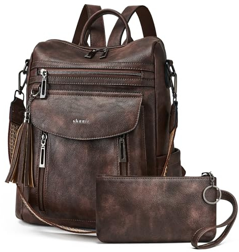 Shrrie Zaino per le donne moda in pelle Zaino, Borsa Designer Zaino da viaggio Borsa a spalla convertibile con