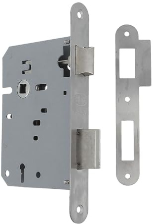 Amig - Serrure à mortaise | Entrée 60/68 mm | Serrure pour portes en bois | Avec Gorja Key sur Square Edge | Clé vierge | Acier inoxydable mat