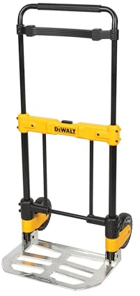 DEWALT Folding Hand Truck and Moving Dolly, 420-lb Capacity Utility Cart, Heavy-Duty Steel Frame, Telescoping Handle, Flat-Free 7-inch Wheels