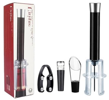Chaies 4-teilig Wein Sommelier Set Das Perfekte Wein Geschenk Mit Korkenzieher Als Weinöffner, Weinbelüfter, Weinausgießer Und Zubehör Geschenkbox Zum Geburtstag, Weingeschenke Geschenkset
