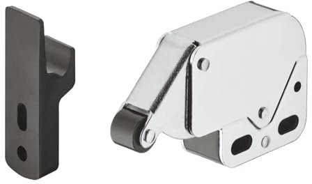cyclingcolors mini pestillo de resorte puerta negro armario cierre muebles Automático acero Cromo Plata Plateado