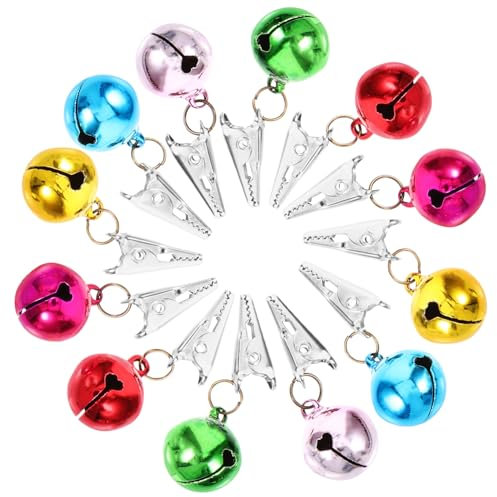 CORHAD 24 Stück Weihnachtsbart Clips Metall Kunststoff Haarschmuck Mit Glocken Für Herren Bartdeko Weihnachten Party Zubehör