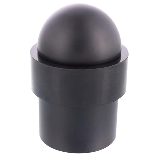 WAGNER Bodentürstopper DOM - Durchmesser Ø 35 x 50 mm, Metall schwarz matt, Puffer aus thermoplastischen Kautschuk, zum Schrauben inklusive Befestigungsmaterial - 15517411
