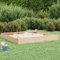 Rantry Sabbiera Quadrata in Legno Massello di Pino, Sabbiera Bambini Esterno con Sedute Robuste