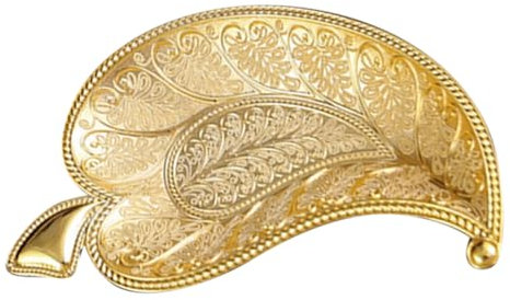 Parliky Plateau De Service à Motif Élégant Pour Fruits Et Desserts Plat Décoratif Pour Collations Et Rangement De Bijoux Moyen Doré