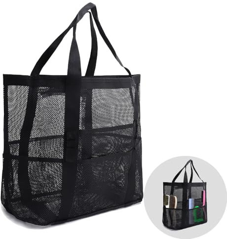 Smallan Horse Grooming Organizer Bag, 8 Taschen wasserdicht Horse Grooming Tote Bag mit Mesh (Schwarz)