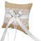 HANIUTTY Coussin Alliance Mariage 20 * 20CM, Coussin Vintage en de Jute Porte Alliance Mariage Porteur Oreiller Anneau Rustique Mariage Coussin Porte-Alliance en Dentelle