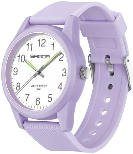 VOSO Kids Analog Watches for Boys Girls 50M Waterproof Watches Learning Time Children Watch Easy to Read for Ages 3-12 Kids Birthday, Christmas Day, Children's Day Gifts (Purple)
