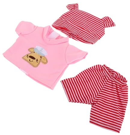 Toyvian 10-inch Silicone Baby Doll Costumes Safe Stylish and Easy-to-clean Dress-up Sets Accessories Red Striped Collection