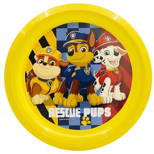 STOR Paw Patrol Kinderteller aus Kunststoff 878ml - Wiederverwendbarer Stoßfester Teller für Kinder - BPA-Frei