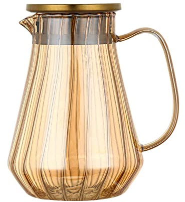 Iced Tea Pitcher 1.2L Glass Carafe Borosilicate Glass Jug for Milk Household