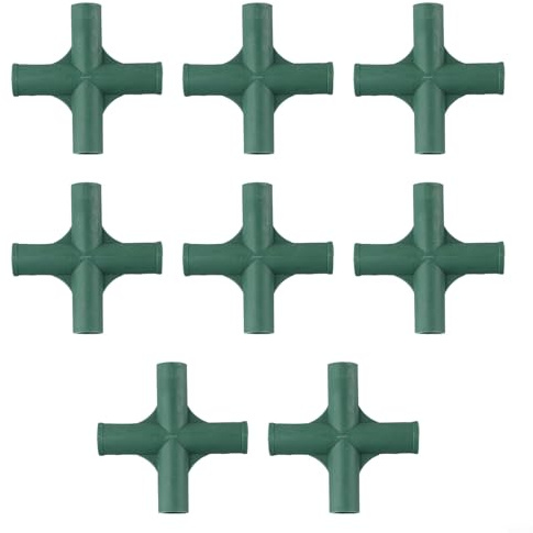 FACULX 8 raccordi per giunzione per telaio serra da 19 mm, robusto supporto per tenda da giardino, raccordi in plastica verde per tubi metallici in PVC (2#)