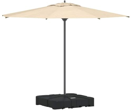 vidaXL Cantilever Parasol Base Set 2 pcs Black 88 x 88 x 19 cm Plastic, Garden and Terrace, Square Parasol Base, Outdoor Shade Accessory, Modern Umbrella Stabilizer, Weather-Resistant Support