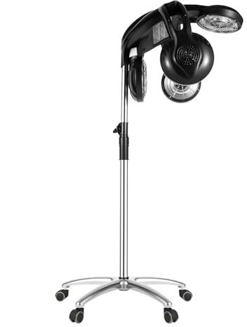 Secador de pelo, 1200 W, múltiples funciones, secador de pelo, peluquería, pantalla LCD, altura ajustable, para peluquería, base estable, orificios de disipación de calor