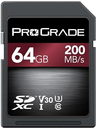 ProGrade Digital SD UHS-I (64GB) Card V30 – Up to 200MB/s Read Speed | for Professional Vloggers, Filmmakers, Photographers & Content Curators