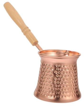 GLEAVI Caffettiera Turca in Caffettiera Per Caffè Espresso Manico Laterale in Legno Bollitore Per Caffè Per Uso Domestico Multifunzione Per Riscaldare Latte Salse Sughi Burro o Fondente