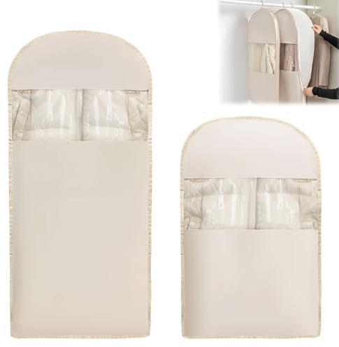 2 stycken vakuumpåsar för upphängning Space Saving Hängande klädväska vakuumpåsar för kläder med självkompression dragkedja klädpåse för täcken kläder kostymer klänningar