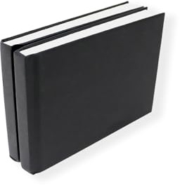 Artway Studio - Blocco da disegno, formato A6, orizzontale, 100 facciate/50 pagine di carta da disegno da 170 g/m², copertina rigida nera (confezione doppia)