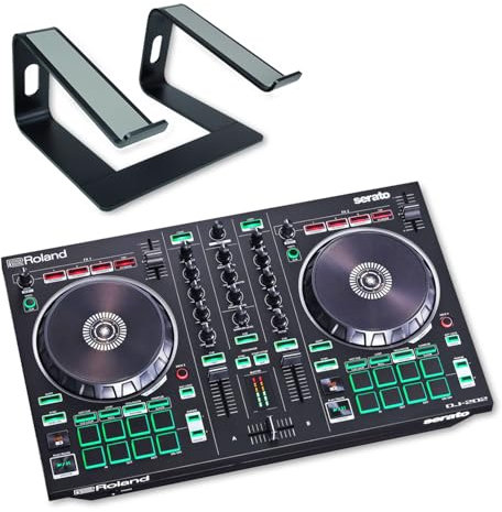 Roland DJ-202 - Controller USB DJ a 2 canali con supporto keepdrum, nero