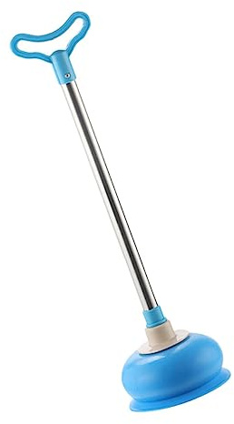 BUGUUYO Sturalavandini WC Potente in Gomma Impugnatura Antiscivolo, Strumento per Dragaggio del Water, Accessorio per La Pulizia delle Fogne, Utilizzo Domestico Bagno, Asta Smontabile Blu