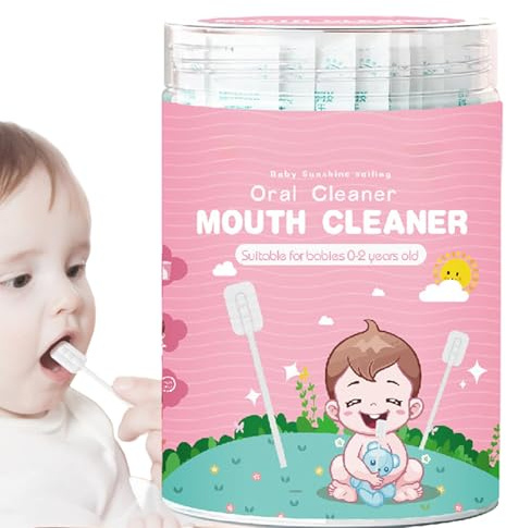 30 Stück Baby Zungenreiniger, weicher Reinigungsstab, Baby-Zahnbürstenreiniger, Babies TongueCleaner Kit, Babys Mundreinigungsstab, Gaze Zungenreiniger, Hygienische Mundpflege