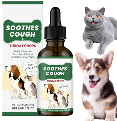 Hustentropfen Für Hunde - 60ml Tropfen Nahrungsergänzung | Schnell Einziehende Flüssigkeit Zur Gesundheitspflege,Für Morgens Und Abends Einnahme Dem Essen Tägliche Routine Zu Hause Und
