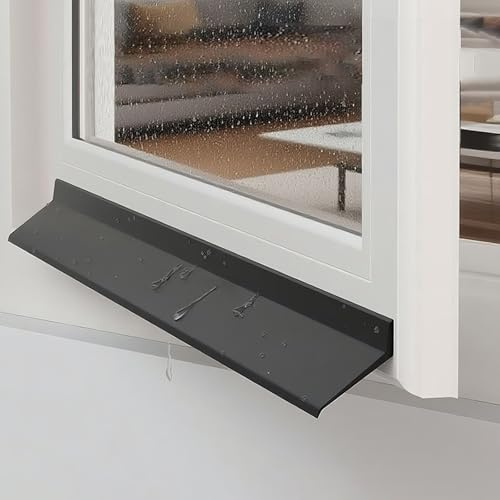 Schwarz Regenschutzleiste Aus Gummi - Wetterschenkel Tür Fenster Außen Selbstklebend für Schiebefenster, Fenster Regenschutzleiste Vor Regenwasserrückstau, 1/1.5/2/5m(5.5cm,1.5m)