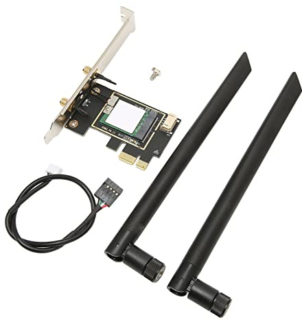 Ouitble Wireless Network Card High Speed Tri Band Bluetooth 5.2 WiFi 6E Adapter for PC Desktop with External Antennas Support Win10 Win11 Linux ChromeOS
