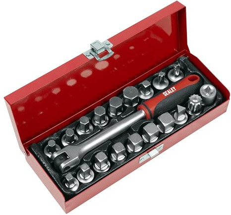 Sealey 20pc Oil Drain Plug Key Set 3/8Sq Drive - AK759