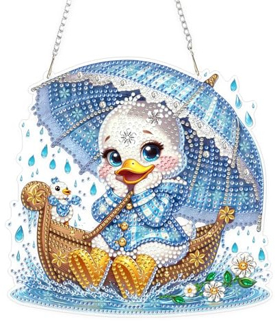 KEYIFA 5D Regenschirmwichtel Diamond Painting Fensterbilder Erwachsene, DIY Diamond Painting Beidseitig Anhänger, Hängende Art Window Pictures Kit für Wohndeko Gift 20x20cm