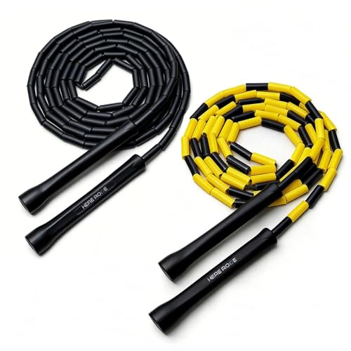 HEREROPE 3,1M justerbart perlsnöre – Sprickbeständiga grepp, splittringsfria pärlor, förvirringsfritt | Perfekt för rytm, kontroll, cardio och fitness (2-pack)