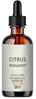 Mezcla natural de bergamota cítrica y hoja de olivo | enriquecida con vitaminas, favorece la vitalidad y la circulación saludable, vegana, sin OMG