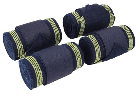 SUNGOOYUE Vendas para Piernas Equinas, Vendajes para Patas de Caballo de Poliéster, Paquete de 4, Soporte Elástico con Cierre Ajustable para Prevención de Lesiones y Ajuste Seguro y Estable para