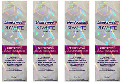 4x Blend-A-Med 3D White Luxe Whitening Beschleuniger 75 ml, Original Zahnaufhellung