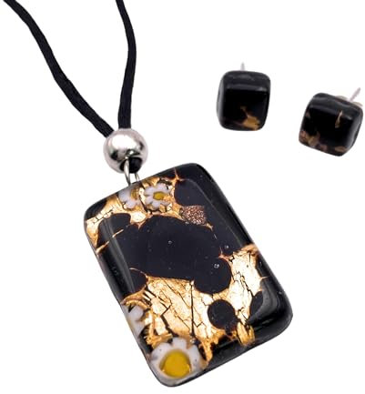 Murano Glasschmuck, Murano Glas Anhänger & Ohrring Set - Inklusive Geschenkbox & Zertifikat